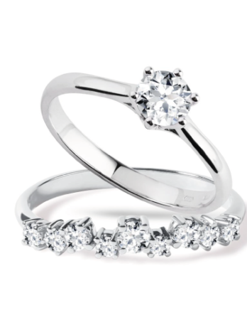 Solitaire Princesse avec Alliance Cristal
