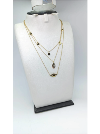 Collier 3 en 1 acier inoxydable
